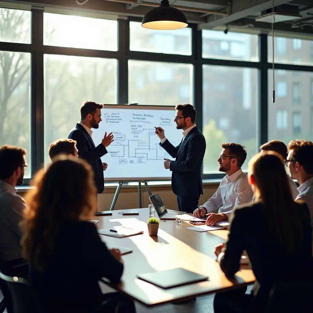 Consulente che presenta un report ai clienti