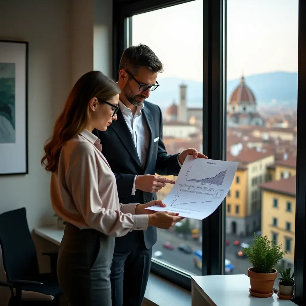 Immagine di un ufficio moderno con team di lavoro